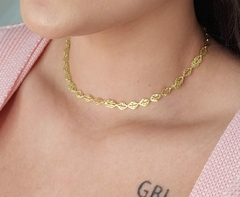 Choker Com Folhas Folheado Em Ouro 18k - comprar online