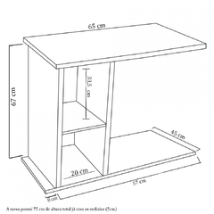 Imagem do Mesa Com Rodizio Madeirado Em Mdf