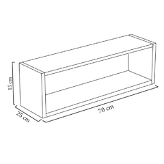 Nicho Retangular Decorativo 70cx25px15a Madeirado Em Mdf na internet