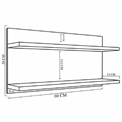 Prateleira Com Fundo Madeirado Em Mdf - BIDU SHOP