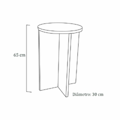 Banco Tampo Redondo 65 Cm Madeirado Em Mdf na internet