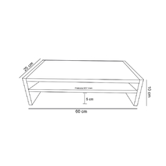 Imagem do Suporte C/ Prateleira Para Monitor Branco Em Mdf