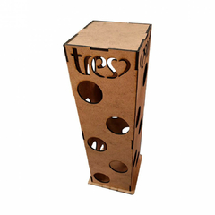 Torre Porta Capsulas Três Corações Mdf Natural - comprar online