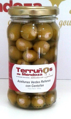 Terruños de Mendoza aceitunas verdes rellenas con centolla x 220grs