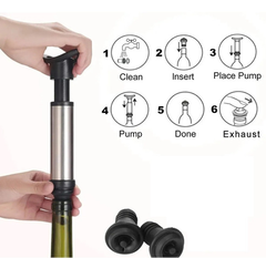 Bomba De Vacio Metal Para Botella Vino 2 Tapones Vavum Vin - comprar online