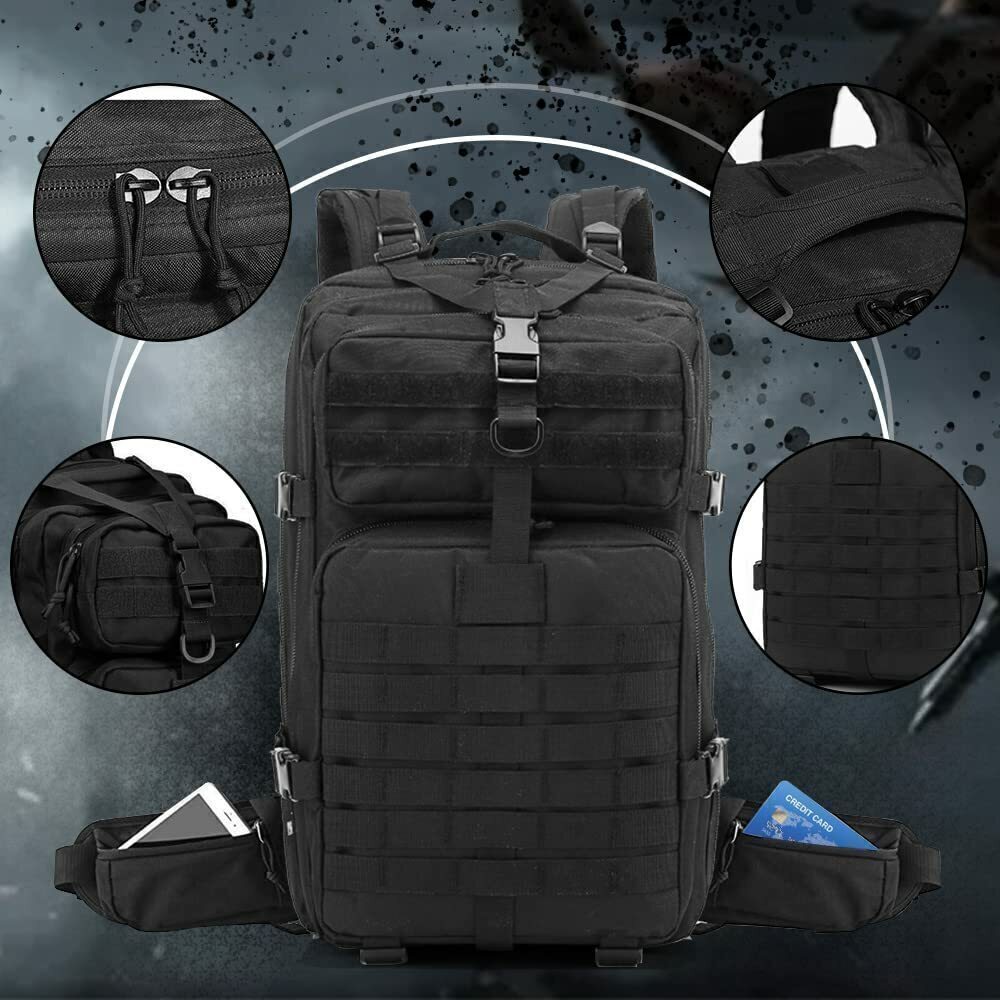 Mochila Tactica Militar De 45 Litros Negro
