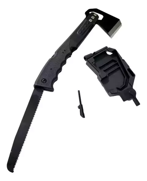 Hacha Táctica Multifunción C/clip Pedernal Cuchillo Serrucho