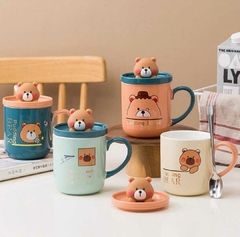 TAZA CON TAPA PUDDING BEAR - tienda online