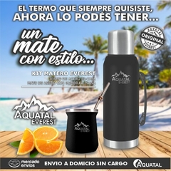 Imagen de Kit Termo+Mate Everest STEEL Negro