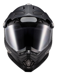 Capacete Texx Carcara Solid Preto Bigtrail Trilha Com Pala - Zum Acessórios para Motociclistas