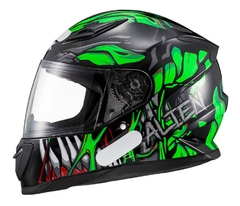 CAPACETE TEXX HAWK ALIEN - VERDE/DOURADO/AZUL