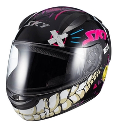 Capacete Feminino Sky Chaos Preto/Rosa - comprar online