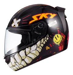 Capacete Sky Chaos Preto/Laranja