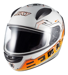 Capacete Moto Two Sorah Branco Brilho Laranja - Zum Acessórios para Motociclistas