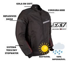 Jaqueta Motoqueiro Masculina Sky R Impermeável com Proteção - loja online