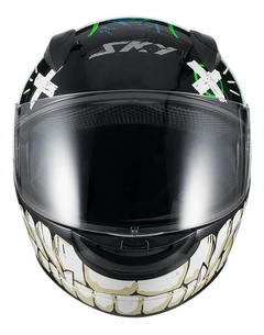 Capacete Sky Chaos Preto/Verde - Zum Acessórios para Motociclistas