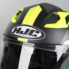 Capacete HJC I70 Elim Preto C/ Verde Com Viseira Solar - Zum Acessórios para Motociclistas