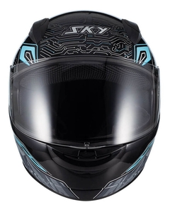 Capacete Sky Two Cyber Snake Preto/Azul na internet