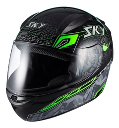 Capacete Sky Two Cyber Snake Preto/Verde - comprar online