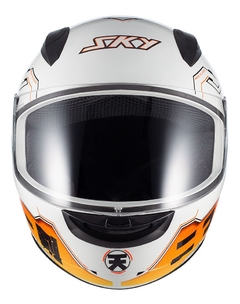 Capacete Moto Two Sorah Branco Brilho Laranja - comprar online