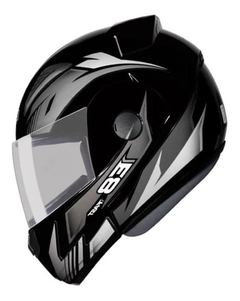 Capacete moto motoboy Ebf escamoteável E08 Fast Preto prata - Zum Acessórios para Motociclistas