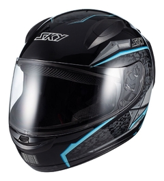 Capacete Sky Two Soldier Preto/Azul - Zum Acessórios para Motociclistas