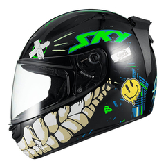 Capacete Sky Chaos Preto/Verde