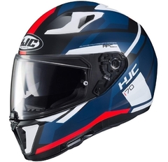 Capacete HJC I70 Elim Azul C/ Vermelho Com Viseira Solar