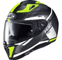 Capacete HJC I70 Elim Preto C/ Verde Com Viseira Solar