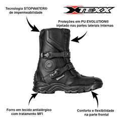 Bota Moto Cano Curto Texx Adventure Short Impermeável - Zum Acessórios para Motociclistas