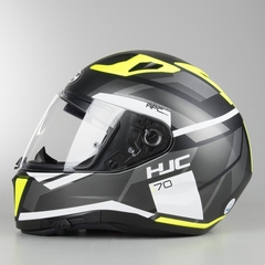 Capacete HJC I70 Elim Preto C/ Verde Com Viseira Solar