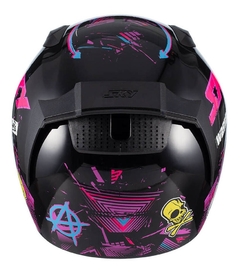 Capacete Feminino Sky Chaos Preto/Rosa - Zum Acessórios para Motociclistas