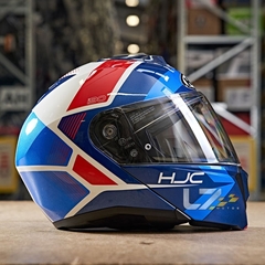 Imagem do Capacete Hjc I90 Hollen Articulado Viseira Solar Azul