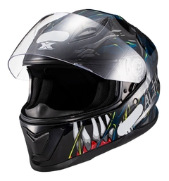 CAPACETE TEXX HAWK ALIEN - VERDE/DOURADO/AZUL