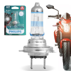 Philips Lampada Farol Moto H7 X-treme Vision 55w +130% Luz