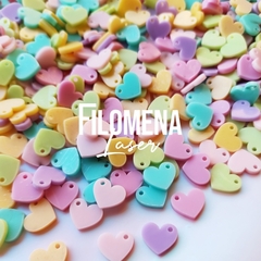 50 Dijes Bijou Mix Corazones Pastel - comprar online