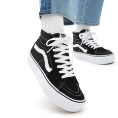 TENIS VANS UA SK8-HI PLATFORM 2.0 BLACK/TRUE WHITE | VN0A3TKN6BT - loja online