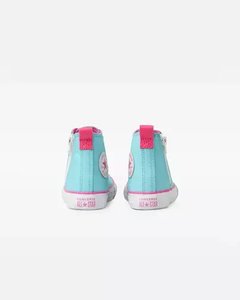 TENIS KIDS CONVERSE CHUCK TAYLOR ALL STAR AZUL CLARO/ROSA CHOQUE/BRANCO | CK09090002 - LOJA IZZY