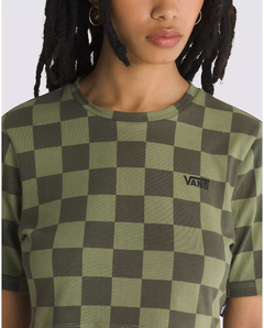 CROPPED VANS CHECKER CREW CROP II OLIVINE | VN000GB5AMBCASA - comprar online