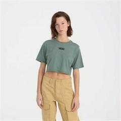 CROPPED VANS FLYING V CREW CROP II DARK FOREST | VN000GFF1CICASA