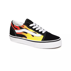 TENIS VANS UY OLD SKOOL (FLAME) BLACK/TRUE WHITE | VN0A5AOAXEY - LOJA IZZY