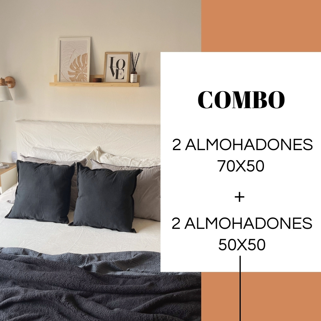 Almohadones grises para cama shop