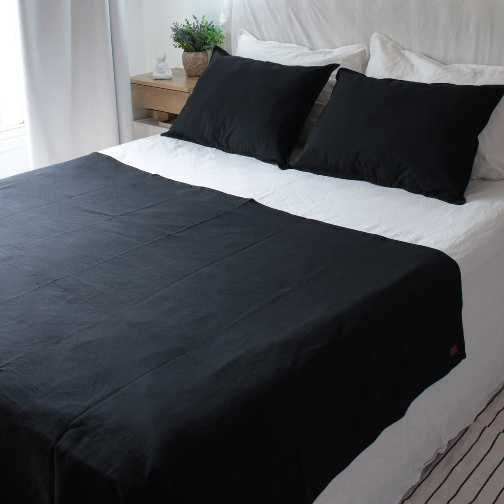 Pie de cama 2.00x1.40 mts - Manta cubre sillon - Colcha Negro