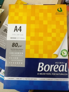 Resma Boreal Blanca 80 Gr. A4 Lisa X 500h - comprar online