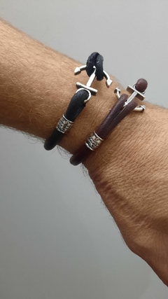 Pulsera de cuero "Ancla" - comprar online