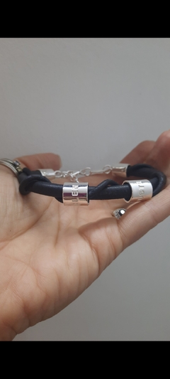 PULSERA DE CUERO COMBINADO CON DONAS PERSONALIZADAS - comprar online