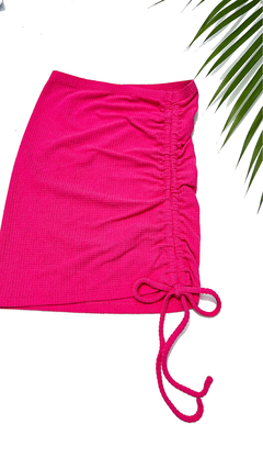 Saia Franzida Rosa Pink Texturizado Plac - comprar online