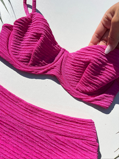 Biquini Melissa Rosa Pink Duna Stripe Hot Pants - Aluvie