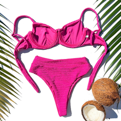 Biquini Melissa Rosa Pink Duna Stripe Hot Pants - loja online