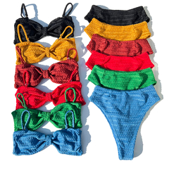 Biquini Gabi Terracota Texturizado Delmar Hot Pants - loja online